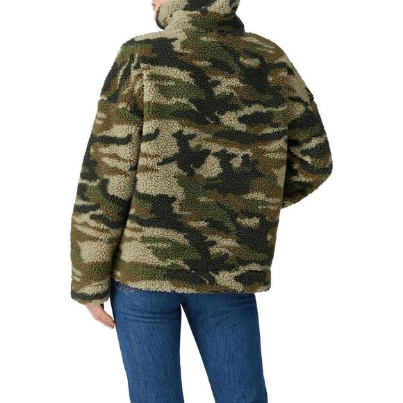 J. Crew Vintage Fleece Camo Printed Sherpa Jacket size XS Pullover - Picture 3 of 12